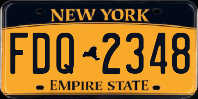 NY license plate FDQ2348