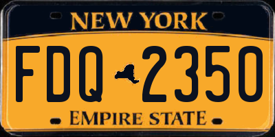 NY license plate FDQ2350