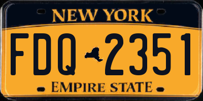 NY license plate FDQ2351