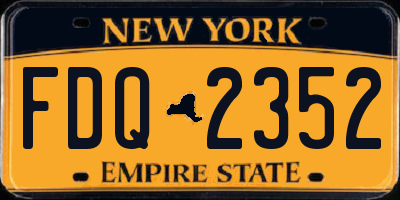 NY license plate FDQ2352