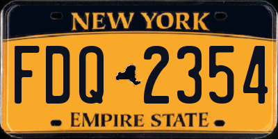 NY license plate FDQ2354