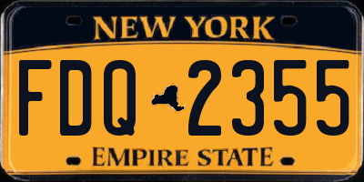 NY license plate FDQ2355