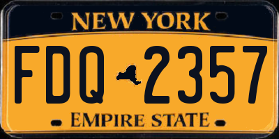 NY license plate FDQ2357