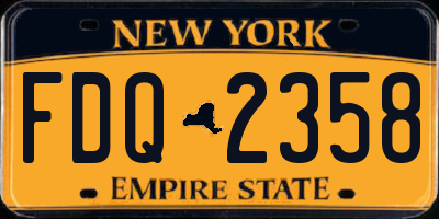 NY license plate FDQ2358