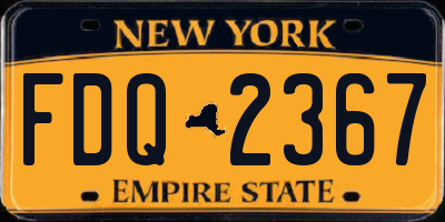 NY license plate FDQ2367