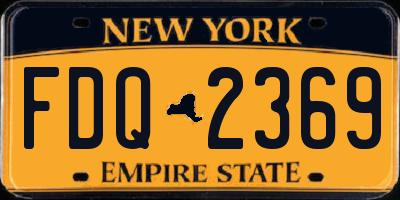 NY license plate FDQ2369