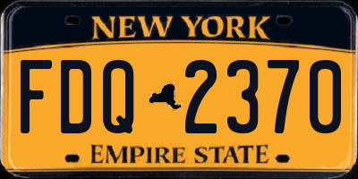 NY license plate FDQ2370