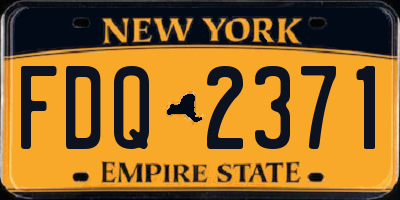 NY license plate FDQ2371