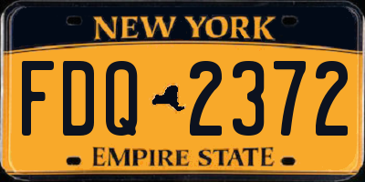 NY license plate FDQ2372