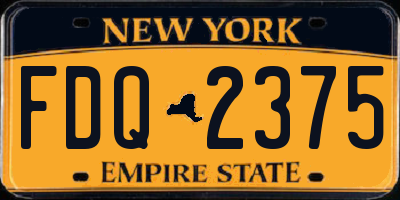 NY license plate FDQ2375