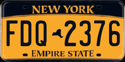 NY license plate FDQ2376