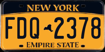 NY license plate FDQ2378