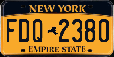 NY license plate FDQ2380