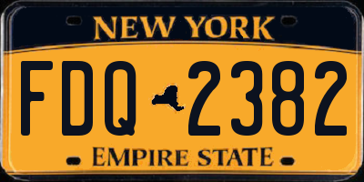 NY license plate FDQ2382