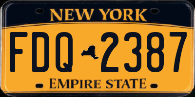 NY license plate FDQ2387