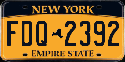 NY license plate FDQ2392