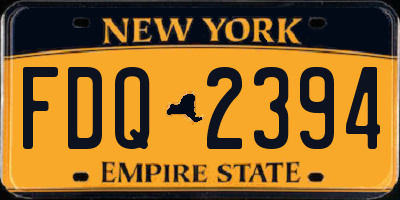 NY license plate FDQ2394