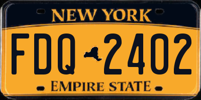 NY license plate FDQ2402