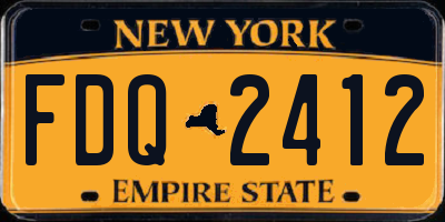 NY license plate FDQ2412