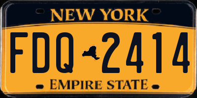 NY license plate FDQ2414