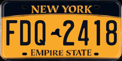NY license plate FDQ2418