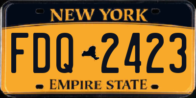 NY license plate FDQ2423