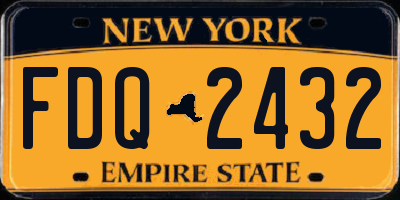 NY license plate FDQ2432
