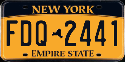 NY license plate FDQ2441