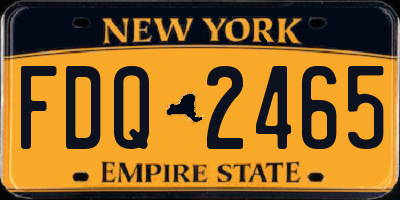 NY license plate FDQ2465