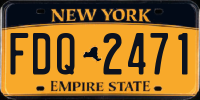 NY license plate FDQ2471