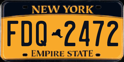 NY license plate FDQ2472