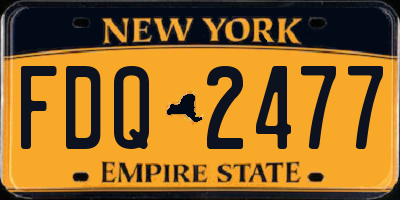 NY license plate FDQ2477