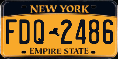 NY license plate FDQ2486