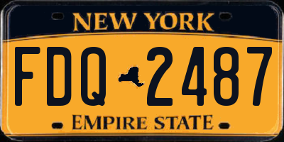 NY license plate FDQ2487