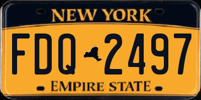 NY license plate FDQ2497