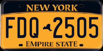 NY license plate FDQ2505