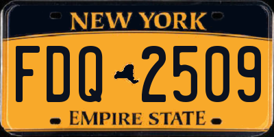 NY license plate FDQ2509