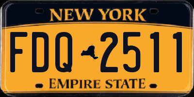 NY license plate FDQ2511