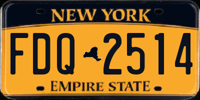 NY license plate FDQ2514
