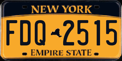 NY license plate FDQ2515