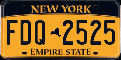 NY license plate FDQ2525