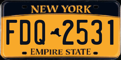 NY license plate FDQ2531