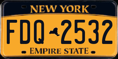 NY license plate FDQ2532