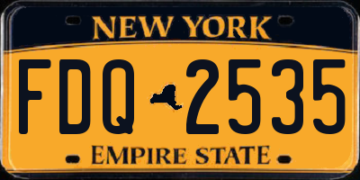 NY license plate FDQ2535