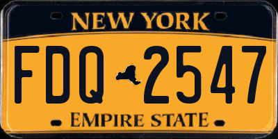 NY license plate FDQ2547