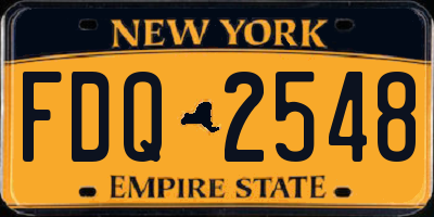 NY license plate FDQ2548