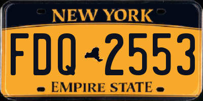 NY license plate FDQ2553