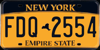NY license plate FDQ2554