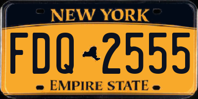 NY license plate FDQ2555