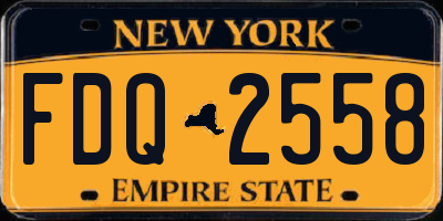 NY license plate FDQ2558